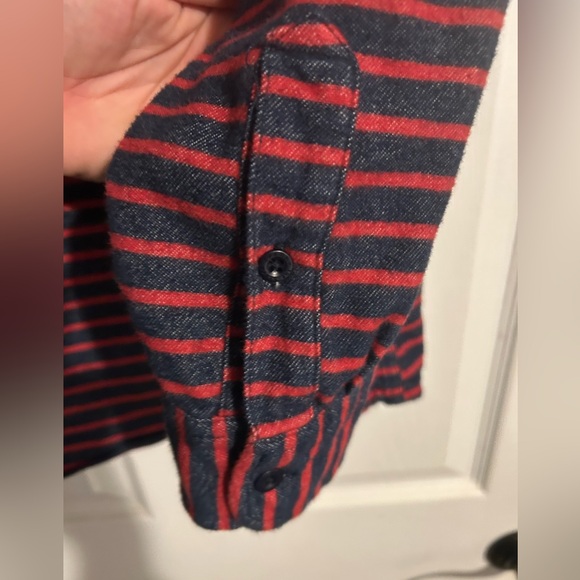 Sperry Topsider Striped Red and Black Men's Shirt, Cotton - Picture 3 of 5